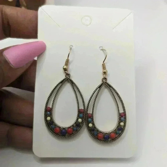 Teardrop GoldTone earring bundle set of 3 earrings - Picture 3 of 6